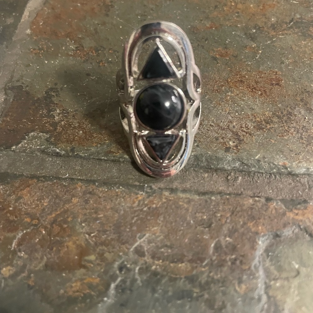 Sterling Silver Black Onyx Statement Ring - Women's Jewelry